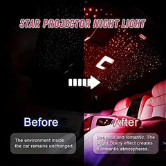 1 Pc 120W Max Retractable 5 in 1 Car Charger With Starlight Projection in Car Roof Type C+iOS Car Phone Cable Compatible with Smart Phone