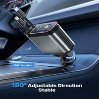 1 Pc 120W Max Retractable 5 in 1 Car Charger With Starlight Projection in Car Roof Type C+iOS Car Phone Cable Compatible with Smart Phone
