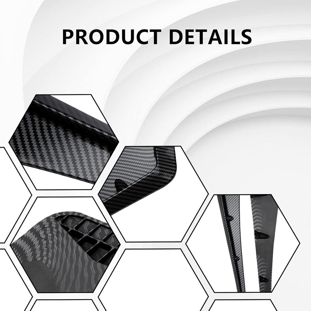 1 Pc 3D Carbon Fiber Car Side Fender Vent Air Wing Cover