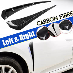 1 Pc 3D Carbon Fiber Car Side Fender Vent Air Wing Cover