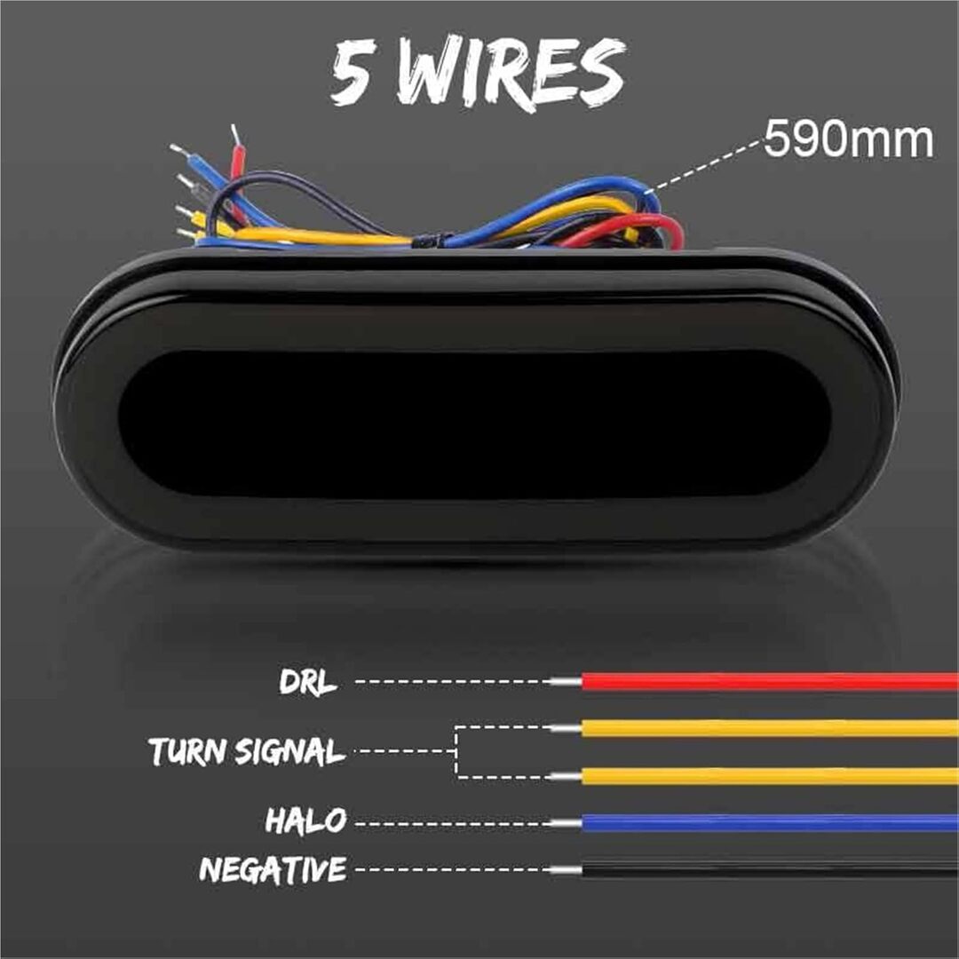 2 Pcs 3in1 LED Tail Light DRL Running Light Rear Brake Lamp Turn Signal Lamp