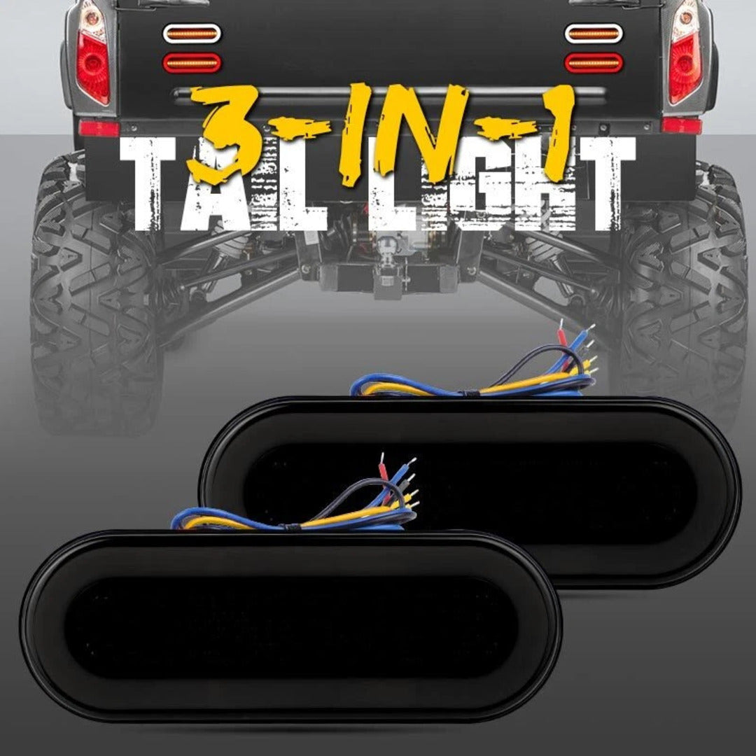 2 Pcs 3in1 LED Tail Light DRL Running Light Rear Brake Lamp Turn Signal Lamp