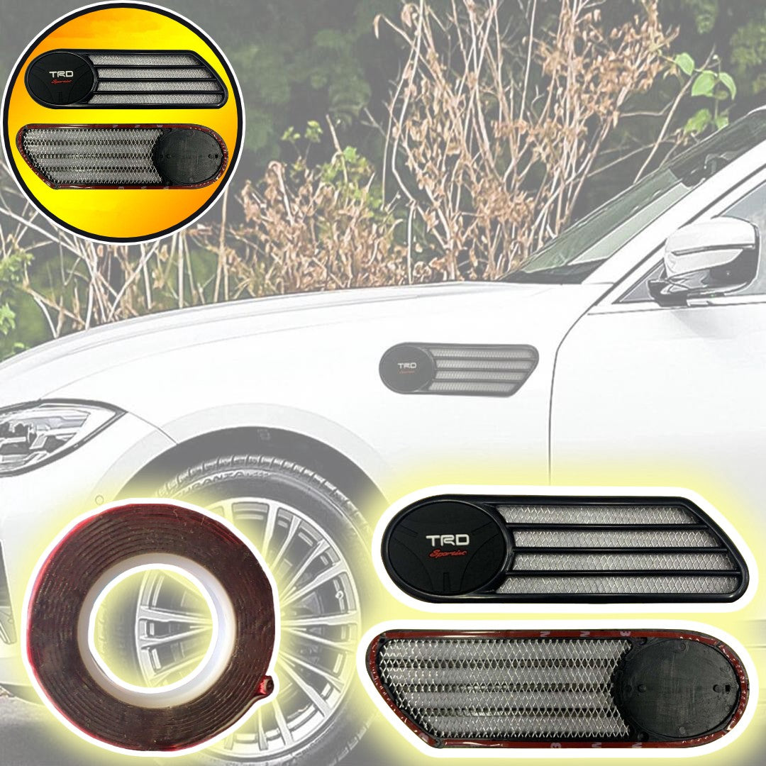 1 Pc Car Decorative TRD Sportic Design Sidelight Air Flow Duct With 3M Tape
