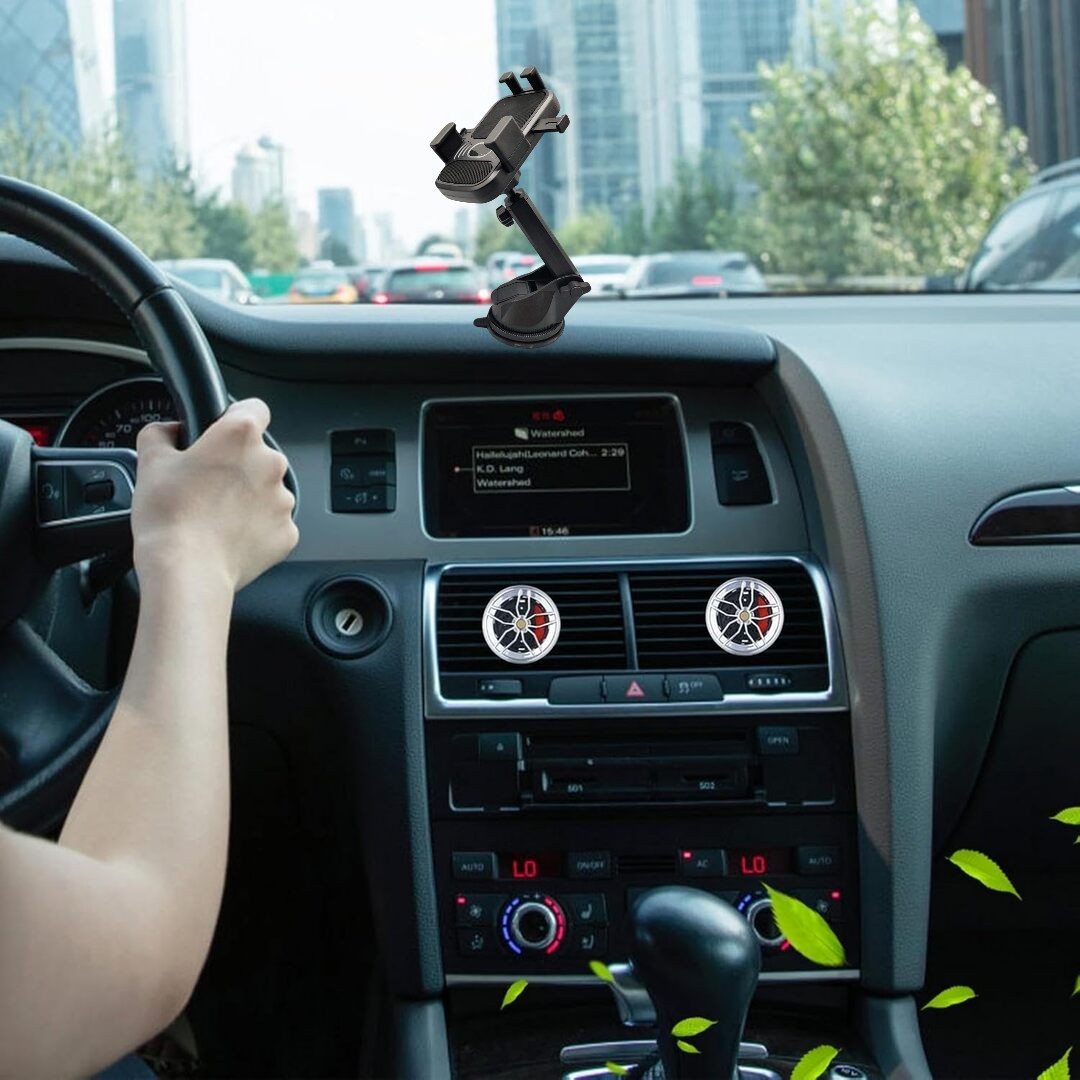 1 Pc Car Phone Holder Stand for Dashboard & Windshield 360° Rotational Suitable for Mobile Phone for Car