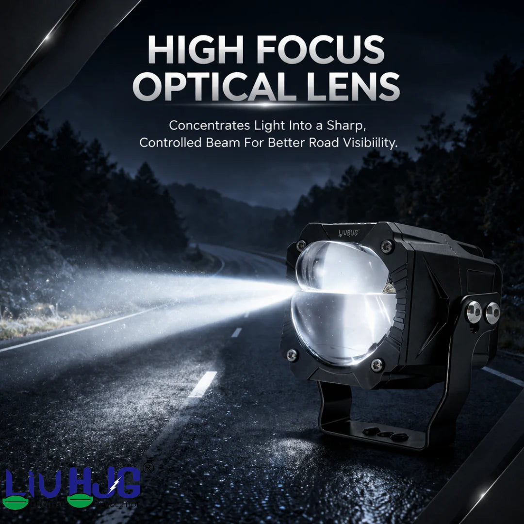 1 Pc HJG King Kong 60W Dual Lens Projector Foglight with Ultra Wide Dual Intensity LED White/Yellow