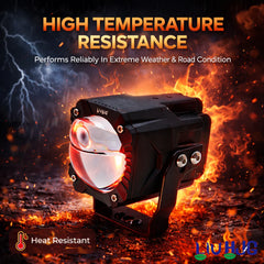 1 Pc HJG King Kong 60W Dual Lens Projector Foglight with Ultra Wide Dual Intensity LED White/Yellow