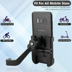 1 Pc Metal Body 360 Degree Bike Mobile Holder Adjustable With Mirror Fitting