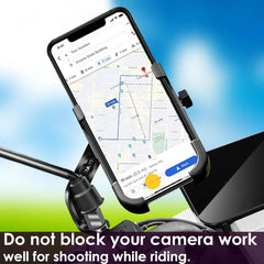 1 Pc Metal Body 360 Degree Bike Mobile Holder Adjustable With Mirror Fitting