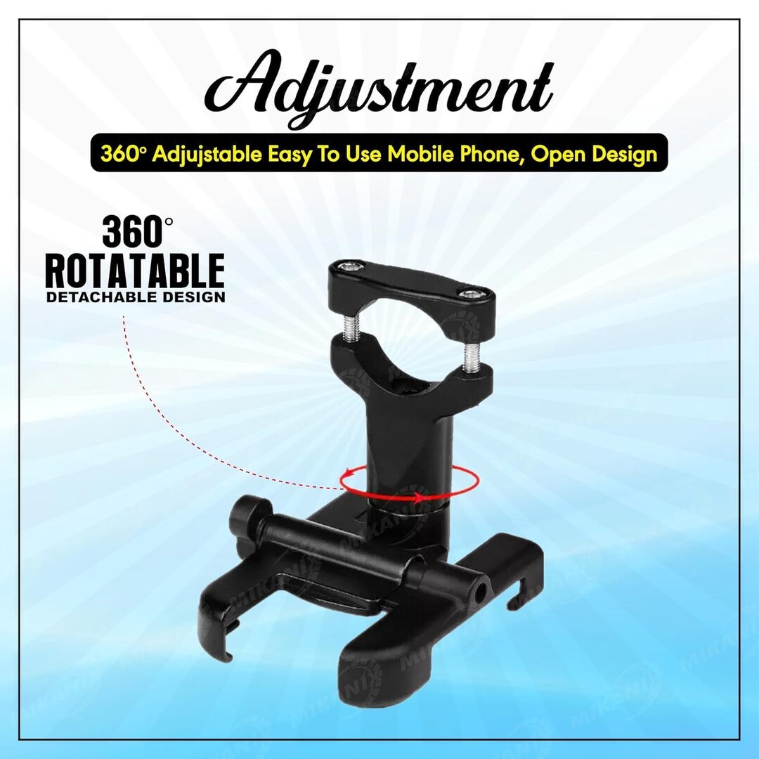 1 Pc HJG Metal Body 360 Degree Bike Mobile Holder With Charger Adjustable