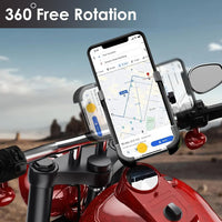 1 Pc  Metal Body 360 Degree Bike Mobile Holder Adjustable With Handle Fitting