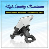 1 Pc Metal Body 360 Degree Bike Mobile Holder With Charger Adjustable