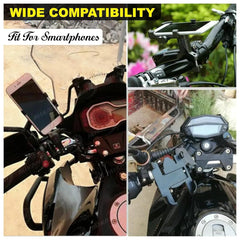 1 Pc HJG Metal Body 360 Degree Bike Mobile Holder With Charger Adjustable