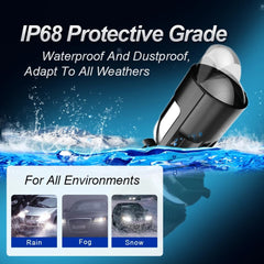 1 Pc HJG T9 Pro LED Headlight Bulbs with Mini Projector Lens Hi-Lo H4 Projector Lens