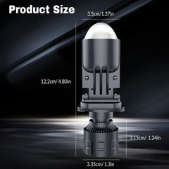 1 Pc HJG T9 Pro LED Headlight Bulbs with Mini Projector Lens Hi-Lo H4 Projector Lens
