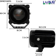 1 Pc HJG Universal 120W LZ60 Pro Super Bright LED Laser Fog Light Waterproof Fog Light 12V DC High Low Beam Yellow & White Light