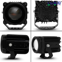 1 Pc HJG Universal 120W LZ60 Pro Super Bright LED Laser Fog Light Waterproof Fog Light 12V DC High Low Beam Yellow & White Light