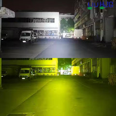 2 Pcs Set HJG Universal 120W LZ60 Pro Super Bright LED Laser Fog Light Waterproof Fog Light 12V DC High Low Beam Yellow & White Light