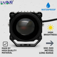 2 Pcs Set HJG Universal 120W LZ60 Pro Super Bright LED Laser Fog Light Waterproof Fog Light 12V DC High Low Beam Yellow & White Light