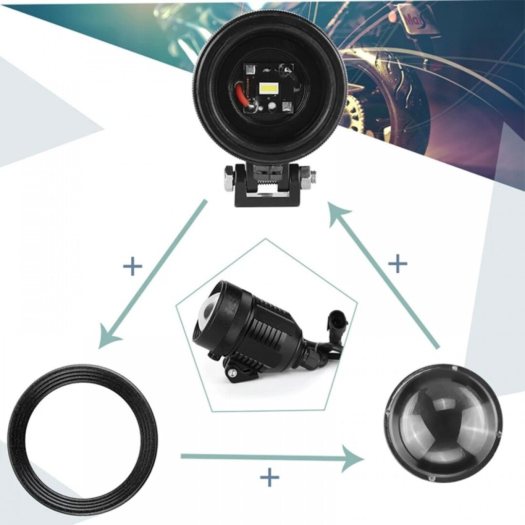 1 Pc HJG Universal KZ30 CREE 60W Dual Colour 3 Function Upgraded Adjustable Light