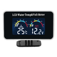 1 Pc M10 Universal 2 in 1 Water Temperature And Voltmeter Gauge with Digital LCD Display