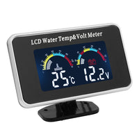 1 Pc M10 Universal 2 in 1 Water Temperature And Voltmeter Gauge with Digital LCD Display