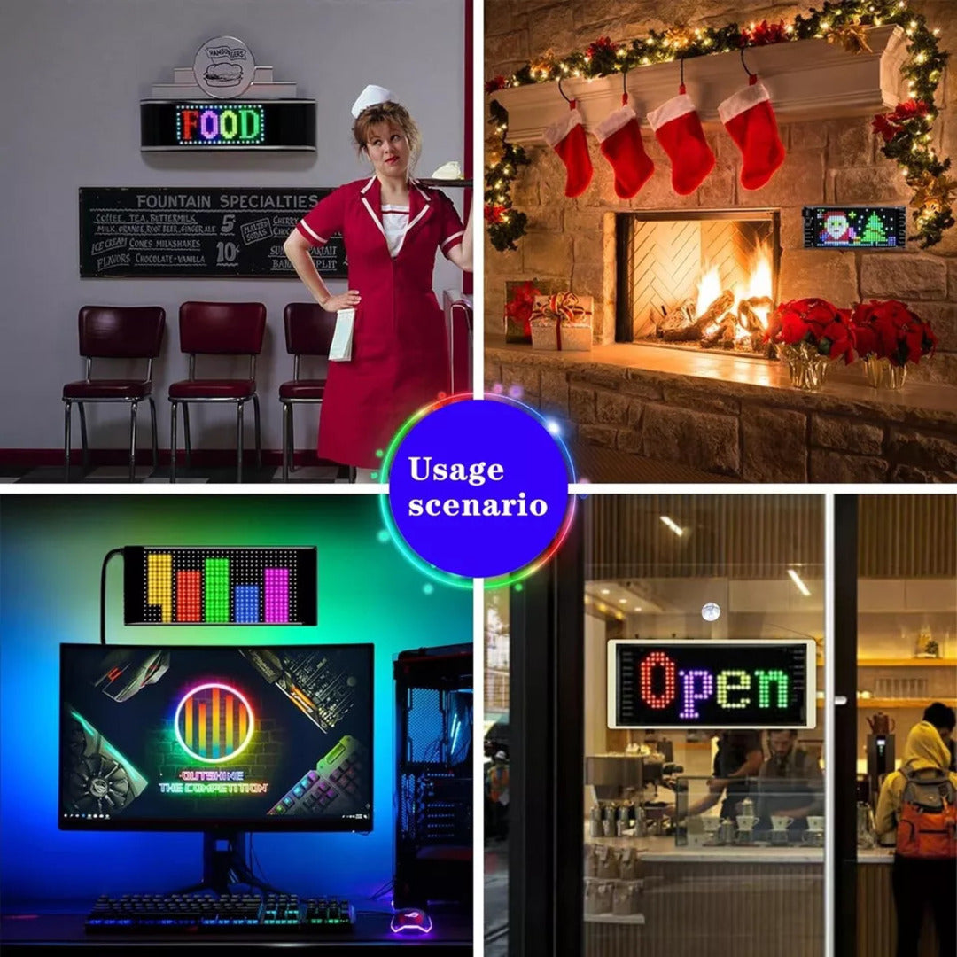 1 Pc Matrix Panel Car LED Display Flexible Screen Art Interactive Digital Frame Bluetooth APP & Remote Controlled Emoji Screen