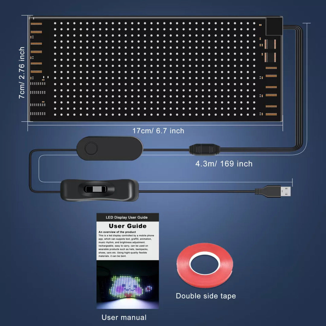 1 Pc Matrix Panel Car LED Display Flexible Screen Art Interactive Digital Frame Bluetooth APP & Remote Controlled Emoji Screen