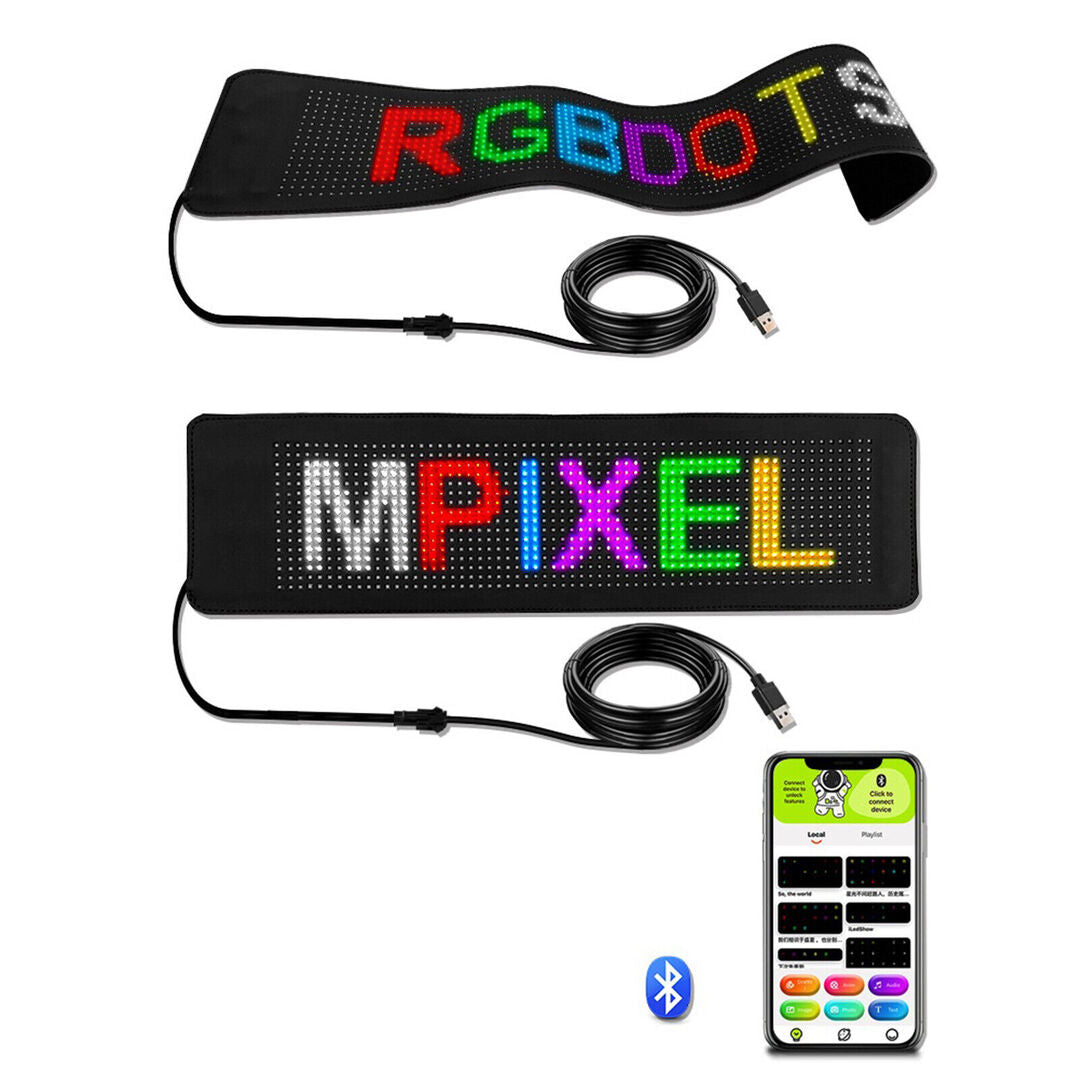 1 Pc Matrix Panel Car LED Display Flexible Screen Art Interactive Digital Frame Bluetooth APP & Remote Controlled Emoji Screen