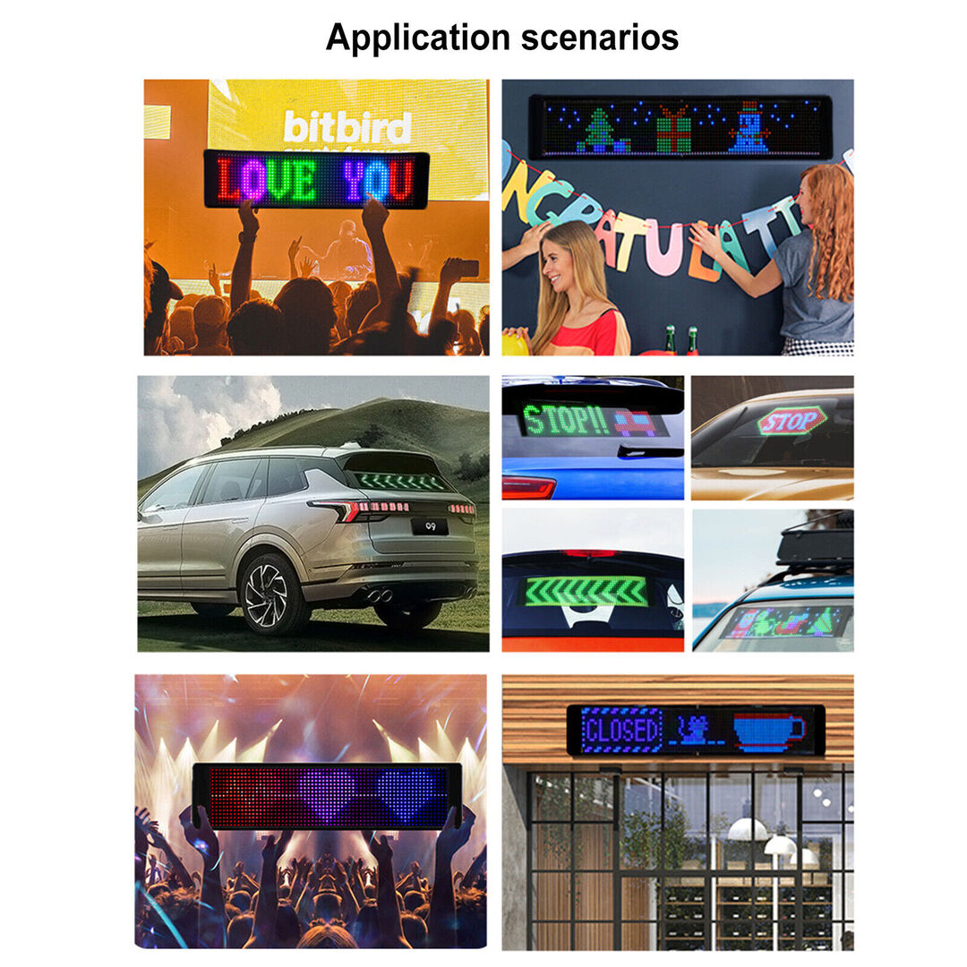 1 Pc Matrix Panel Car LED Display Flexible Screen Art Interactive Digital Frame Bluetooth APP & Remote Controlled Emoji Screen