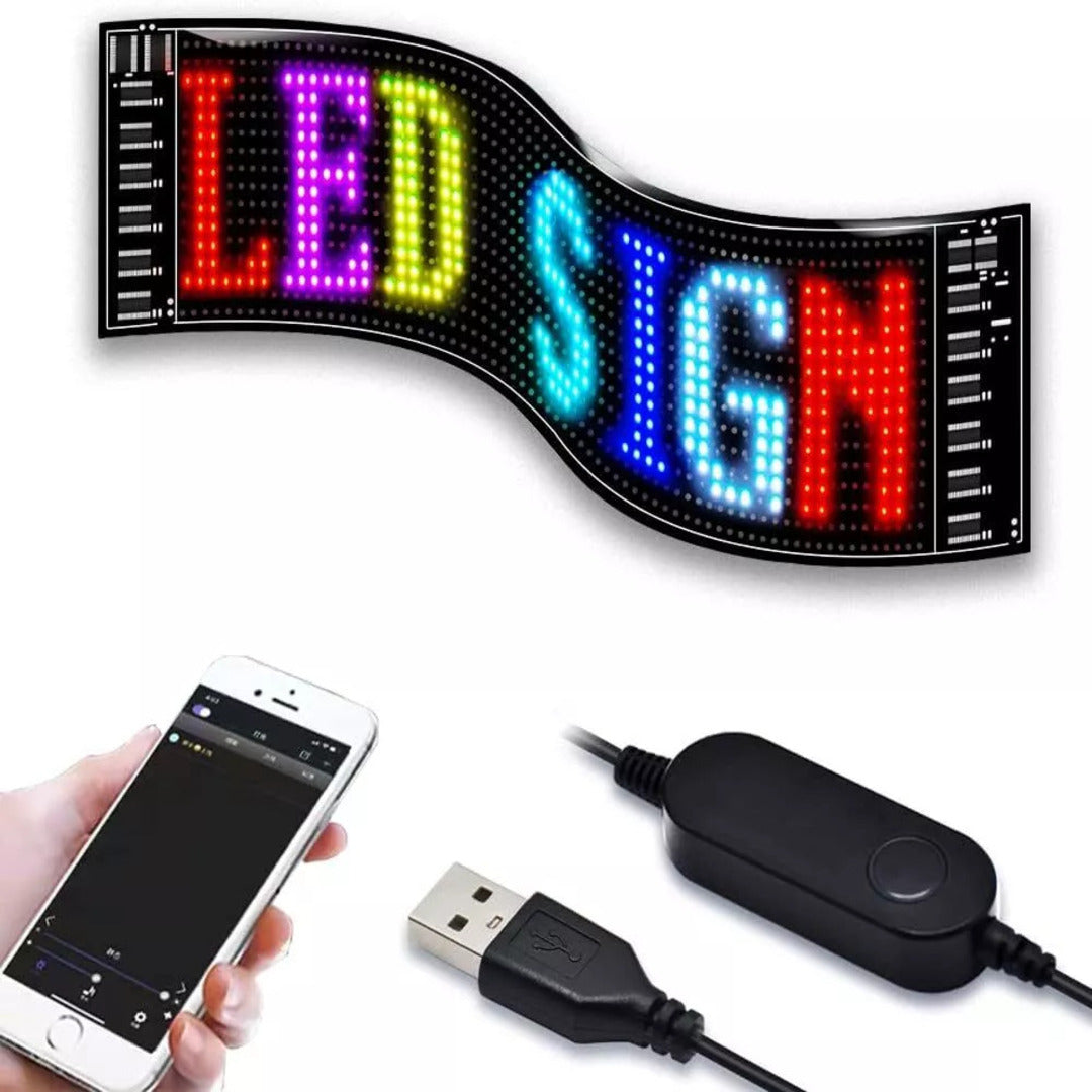 1 Pc Matrix Panel Car LED Display Flexible Screen Art Interactive Digital Frame Bluetooth APP & Remote Controlled Emoji Screen