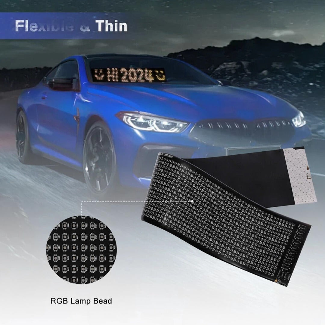 1 Pc Matrix Panel Car LED Display Flexible Screen Art Interactive Digital Frame Bluetooth APP & Remote Controlled Emoji Screen