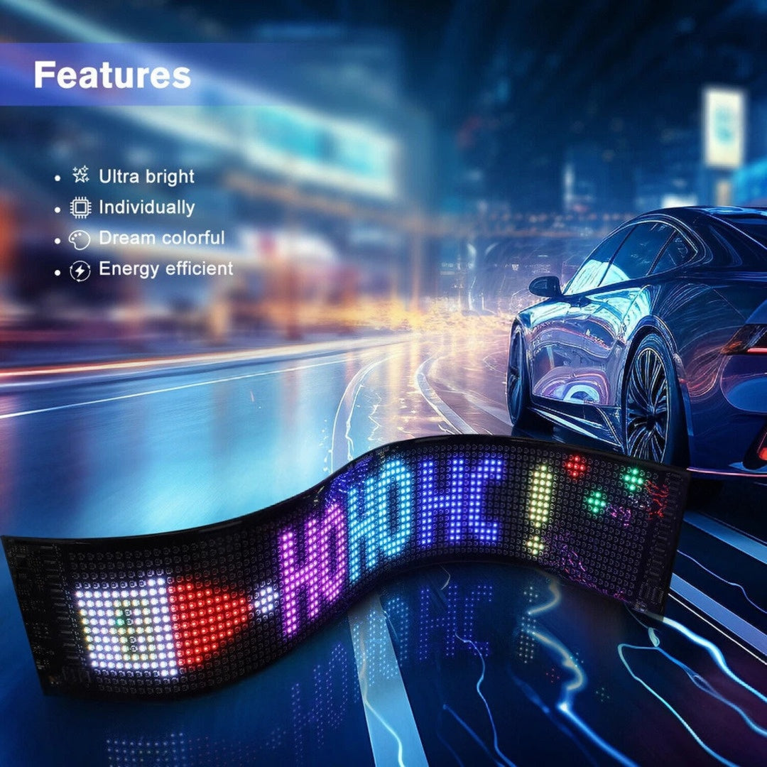 Car Matrix Led Display Rear 1 Pc Matrix Panel Car LED Display Flexible Screen Art Interactive Digi ...