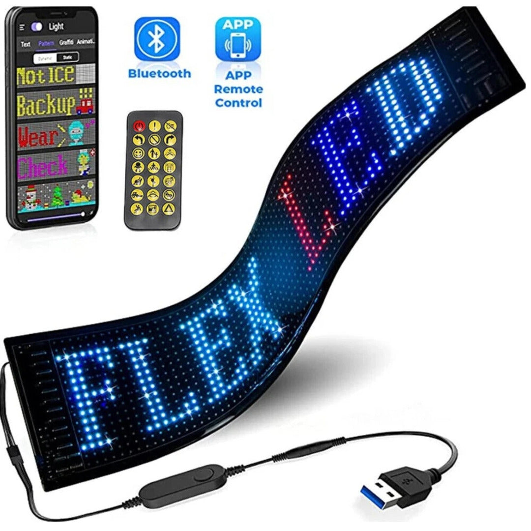 1 Pc Matrix Panel Car LED Display Flexible Screen Art Interactive Digital Frame Bluetooth APP & Remote Controlled Emoji Screen