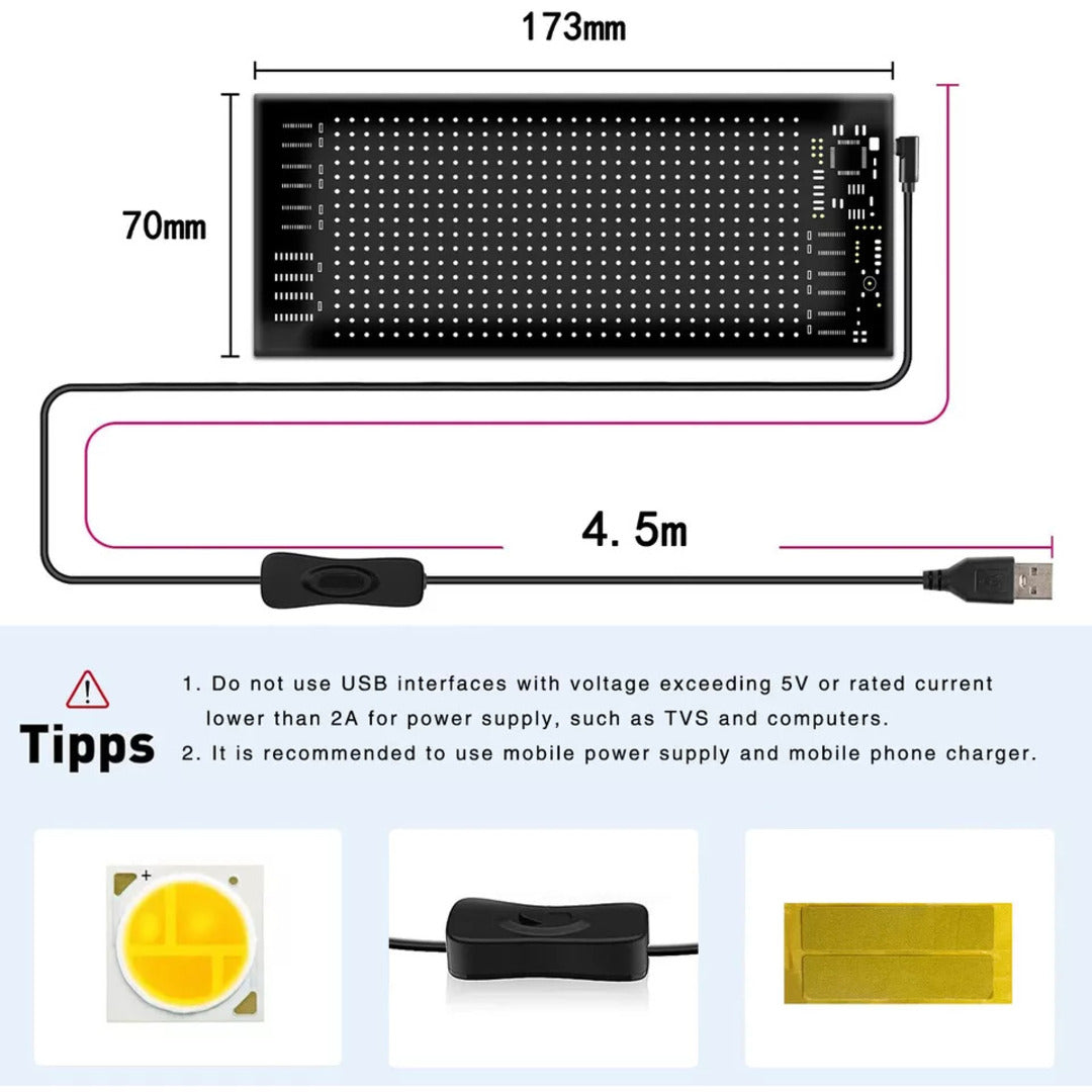 1 Pc Matrix Panel Car LED Display Flexible Screen Art Interactive Digital Frame Bluetooth APP & Remote Controlled Emoji Screen