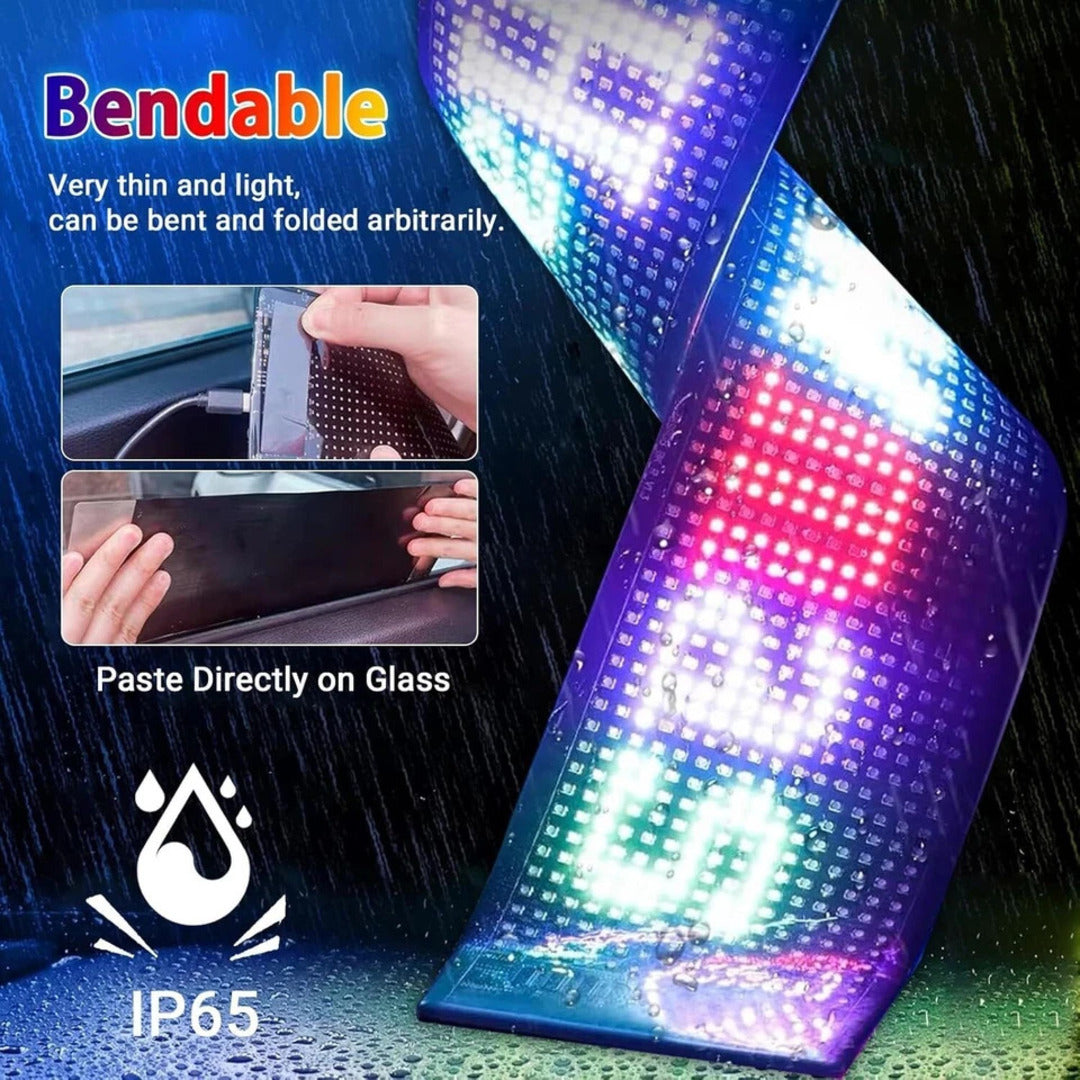 1 Pc Matrix Panel Car LED Display Flexible Screen Art Interactive Digital Frame Bluetooth APP & Remote Controlled Emoji Screen