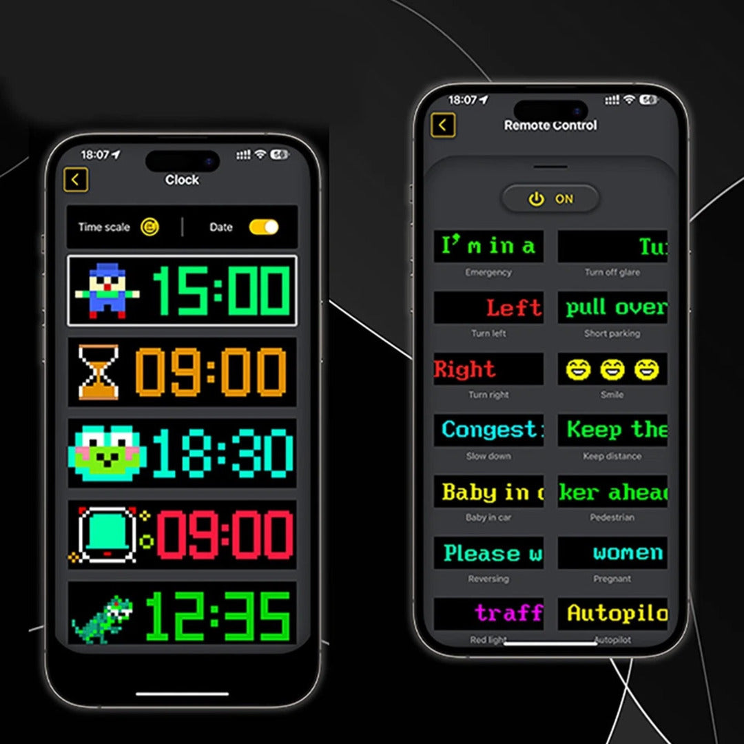 1 Pc Matrix Panel Car LED Display Flexible Screen Art Interactive Digital Frame Bluetooth APP & Remote Controlled Emoji Screen