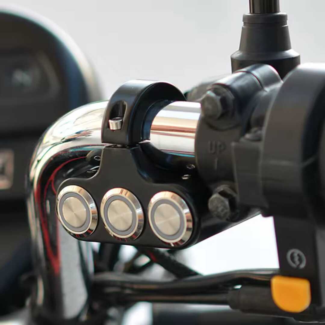 1 Pc Motorcycle 3in1 Handlebar Metal Switch Adjustable Mount Button Waterproof ON-OFF Buttons For Headlight With Different Color Led Function