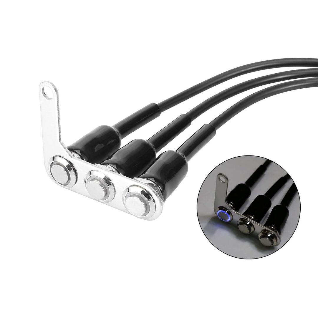 1 Pc Motorcycle 3in1 Switch Handlebar Adjustable Mount Waterproof Switches ON-OFF Buttons For Headlight With Led Function