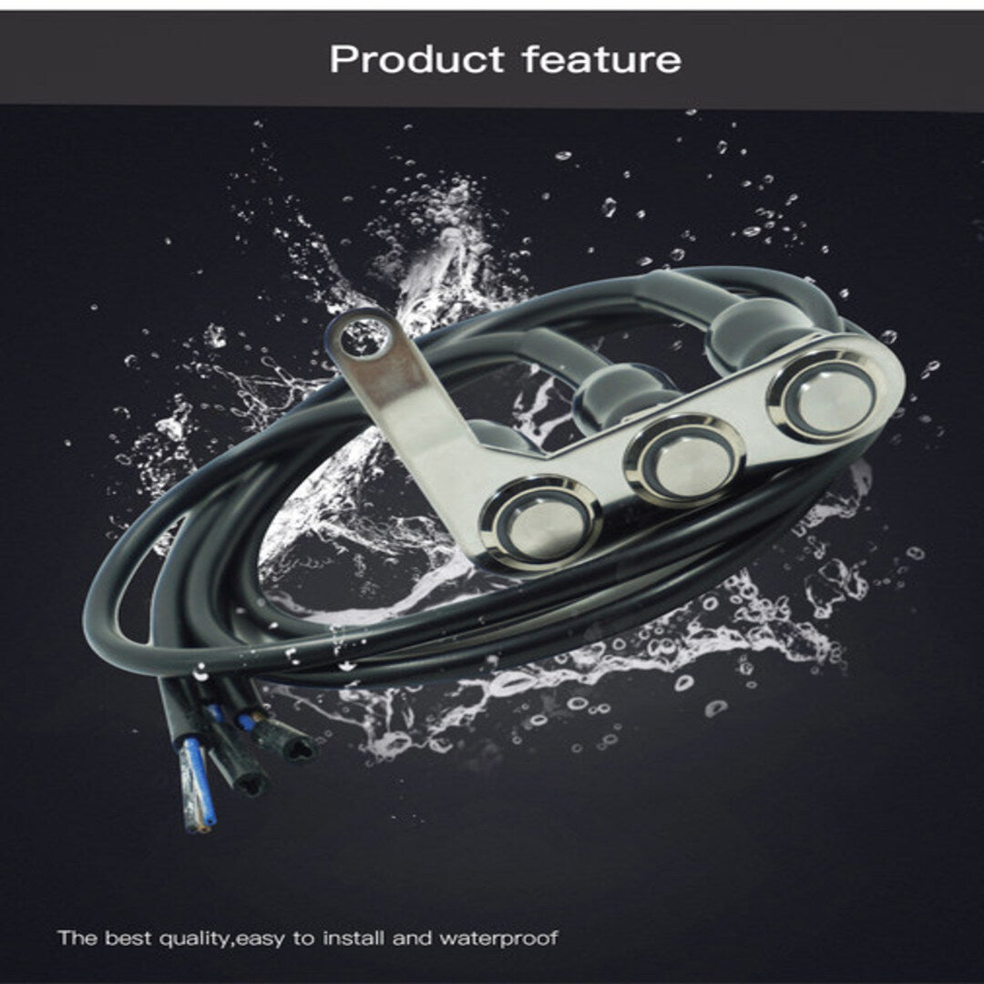 1 Pc Motorcycle 3in1 Switch Handlebar Adjustable Mount Waterproof Switches ON-OFF Buttons For Headlight With Led Function