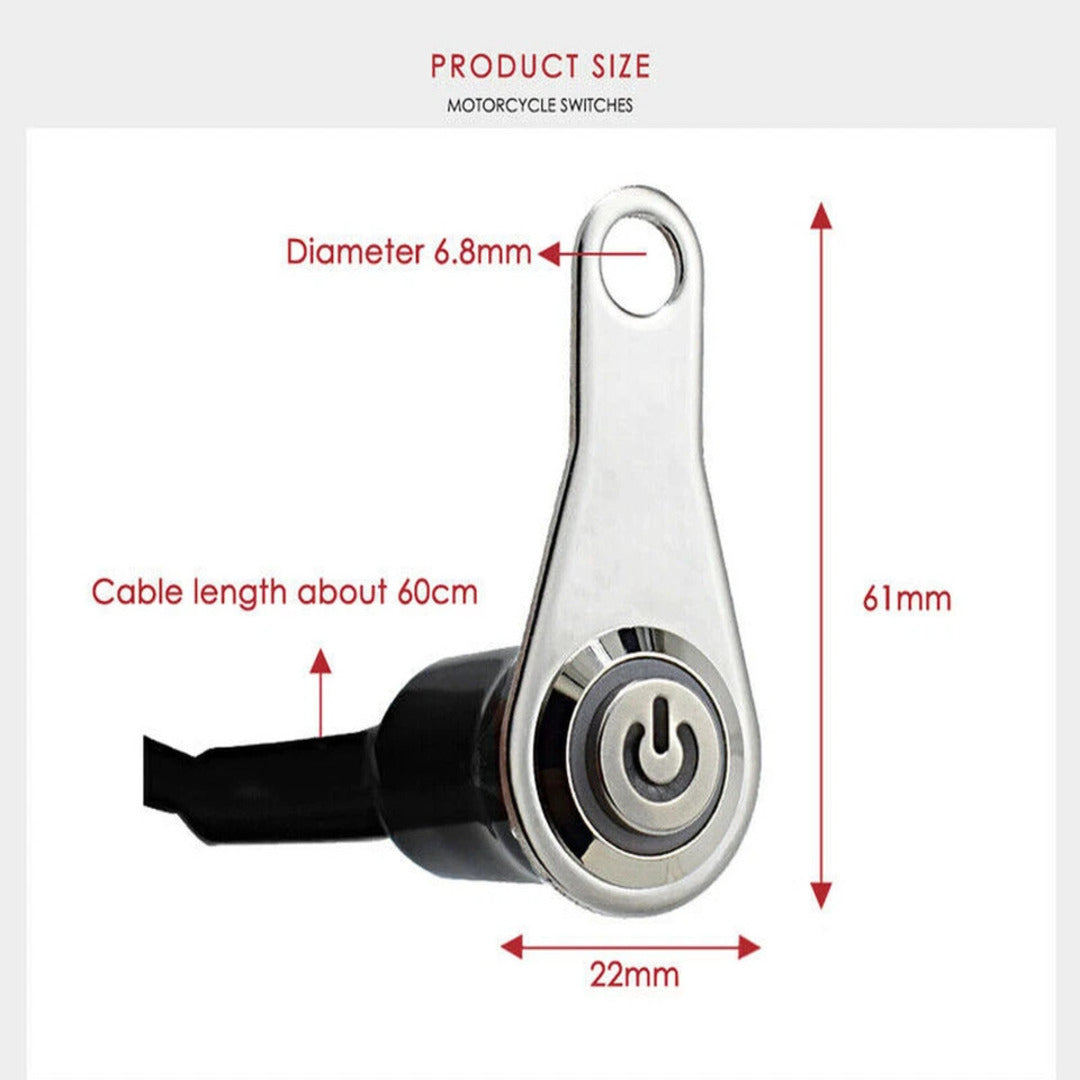 1 Pc Motorcycle Handlebar Metal Switch Adjustable Mount Waterproof Switch ON-OFF Buttons For Headlight With Led Function