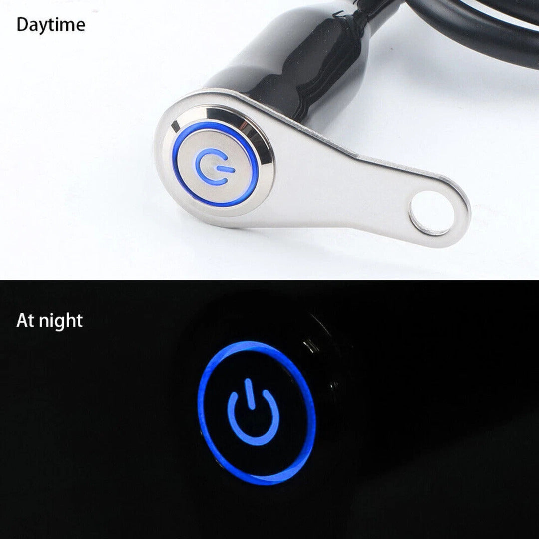 1 Pc Motorcycle Handlebar Metal Switch Adjustable Mount Waterproof Switch ON-OFF Buttons For Headlight With Led Function