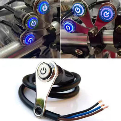 1 Pc Motorcycle Handlebar Metal Switch Adjustable Mount Waterproof Switch ON-OFF Buttons For Headlight With Led Function