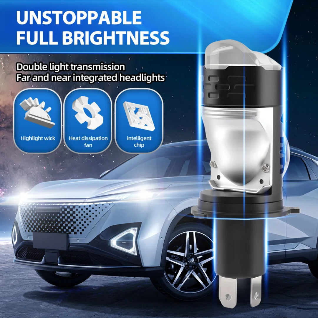 1 Pc P9S Mini Dual Lens Motorcycle LED H4 Headlight Projector Lens