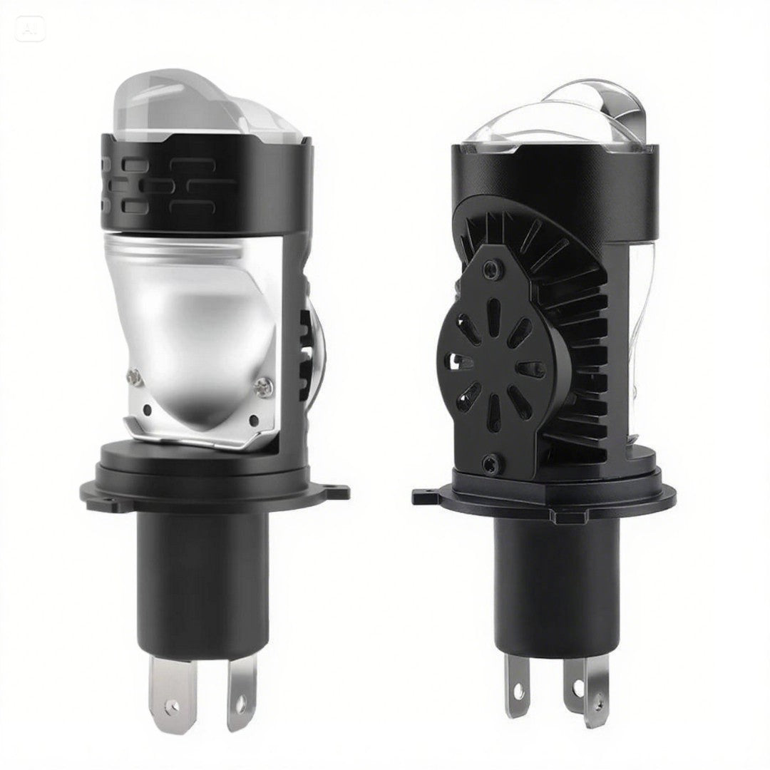 2 Pcs Set Nakamoro N40 Mini Dual Color Motorcycle LED H4 Headlight Projector Lens