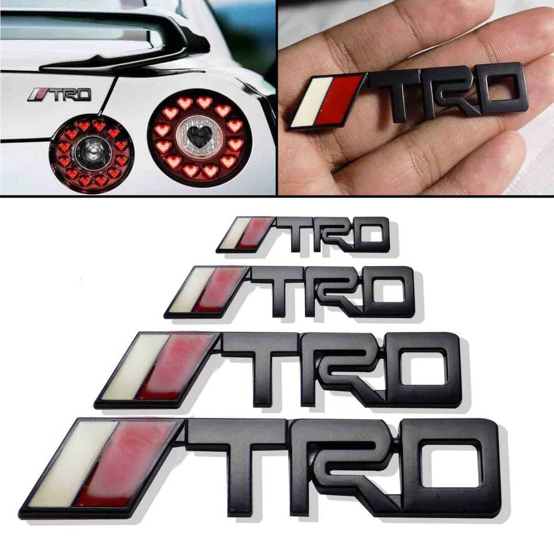 1 Pc TRD Matt Black 3D Metal Front Grille Logo with Screws
