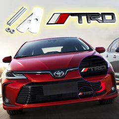 1 Pc TRD Matt Black 3D Metal Front Grille Logo with Screws