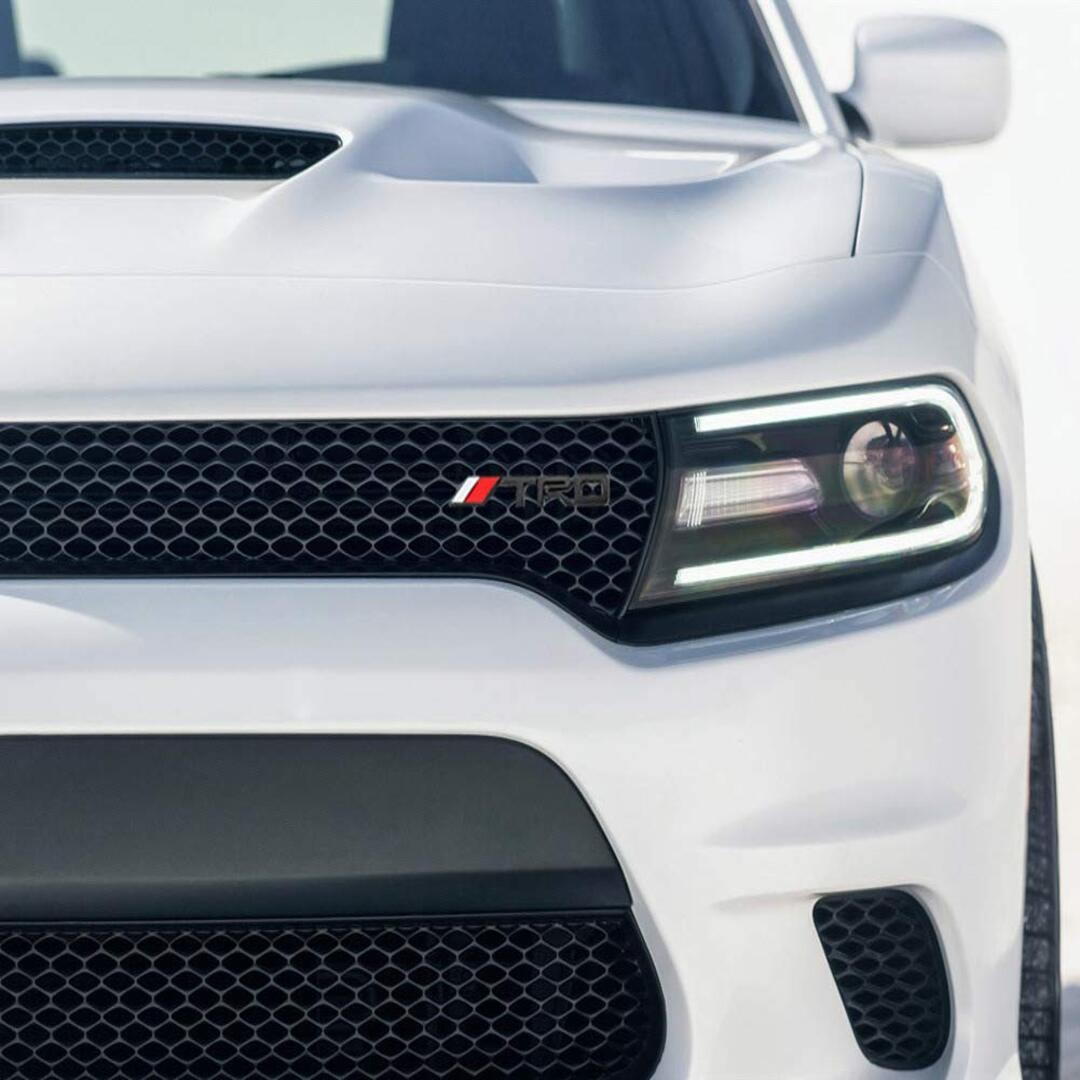 1 Pc TRD Matt Black 3D Metal Front Grille Logo with Screws