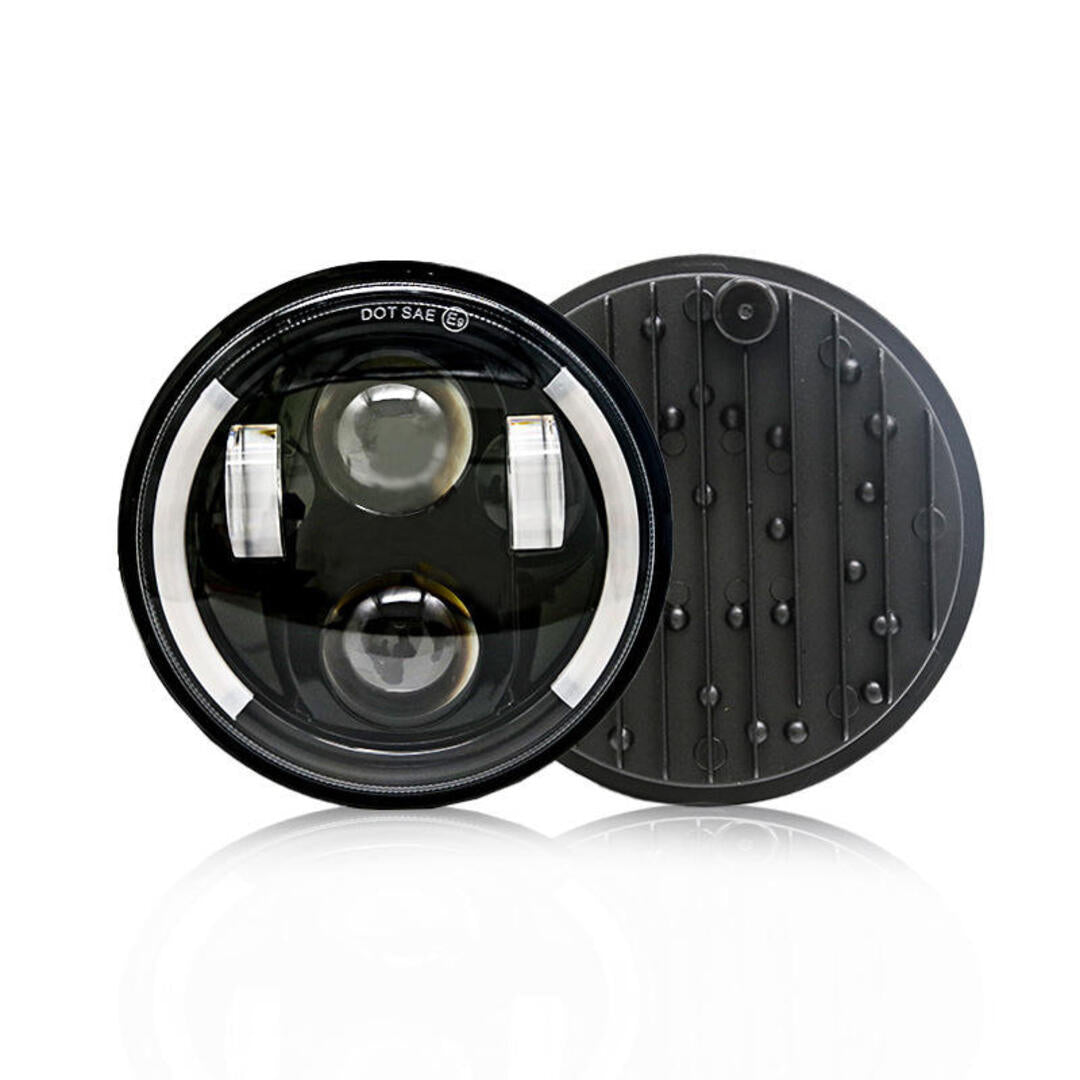 1 Pc Universal 5.75 Round Alien Eye Harlay Style Headlights With DRL & Indicator For Bikes And Cars 2 Pcs Set