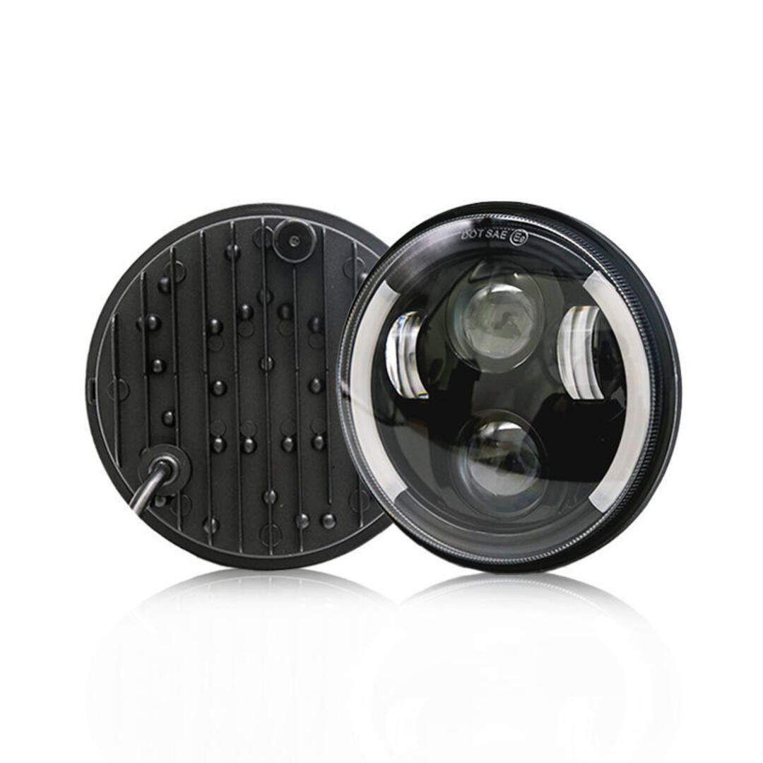 1 Pc Universal 5.75 Round Alien Eye Harlay Style Headlights With DRL & Indicator For Bikes And Cars 2 Pcs Set