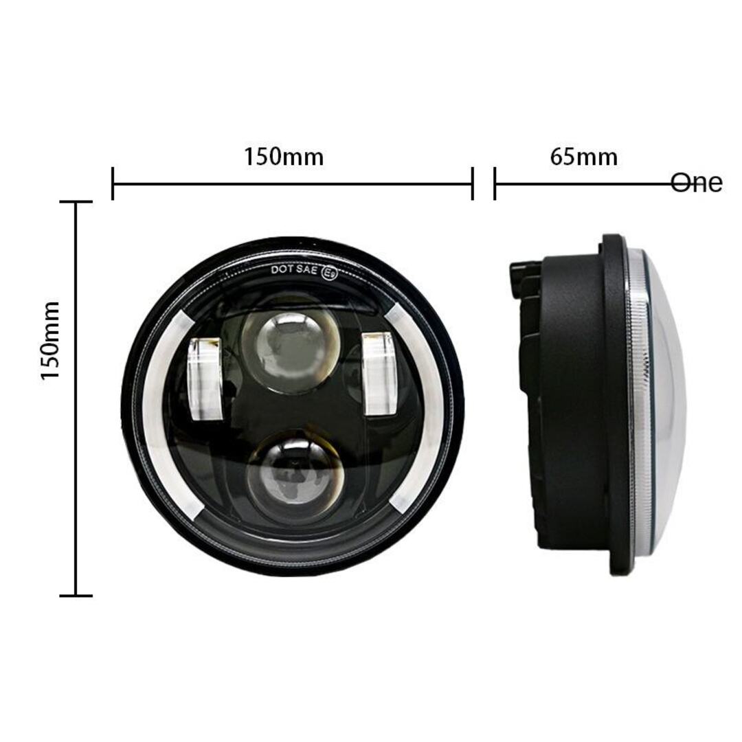 1 Pc Universal 5.75 Round Alien Eye Harlay Style Headlights With DRL & Indicator For Bikes And Cars 2 Pcs Set